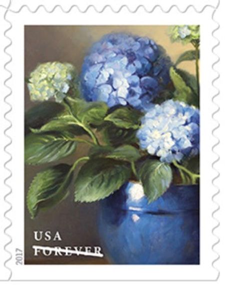100 Blue Hydrangea Forever Stamps Unused Blue Hydrangeas Postage Blue Flower Forever Stamps for Mailing